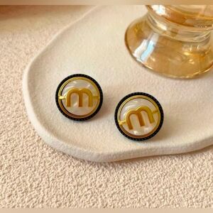 Fashion Jewelry Faux Gold and Black Earrings